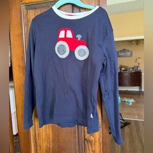 Bella Bliss long sleeve tee with tractor EUC pima cotton size 6 navy red